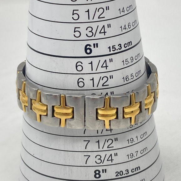 Movado Olympian Watch Men 36mm Silver Gold Tone Date 81.E2.887.2 New Battery 7" - Picture 10 of 14